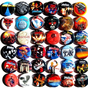 Heavy Metal Band badges to choose from Drop-down Menu - 1 inch/25mm Pinback Button Badges