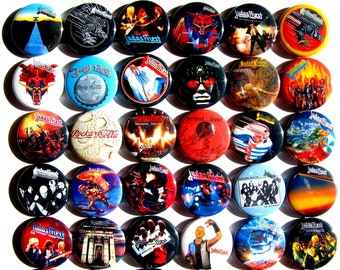 Heavy Metal Band Abzeichen zur Auswahl aus Drop-down Menu - 1 inch/ 25 mm Pinback Buttons