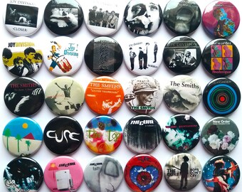 The Cure Joy Division The Smiths New Order Pins Button Badges New Wave Lot of 30