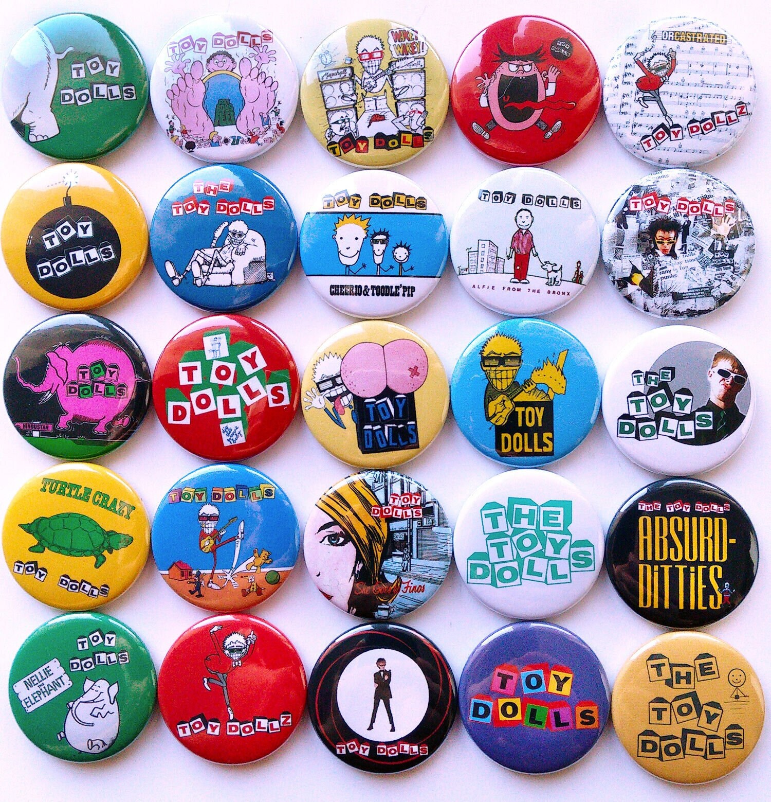Set d splle con bottone Punk Rock ann '70 da 20 pezz da 1,25