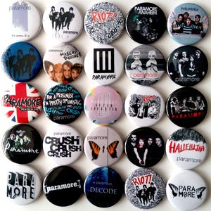 Rock Band badges to choose from Drop-down Menu - 1 inch/25mm Pin-back Button Badges