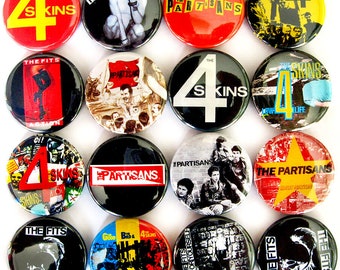 The 4 SKINS The PARTISANS The FITS ピンボタンバッジ ピンバック パンク ロック Oi 16個セット