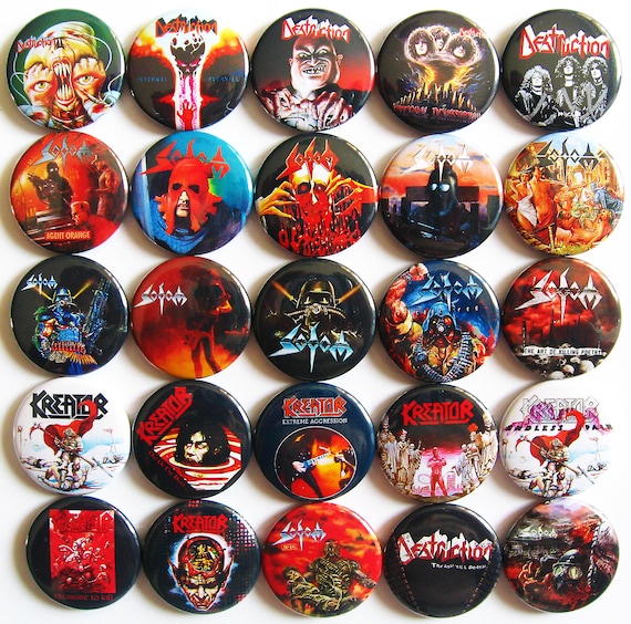 SODOM DESTRUCTION German Thrash Metal Pin Button Badges Pinback Pins Lot of 25