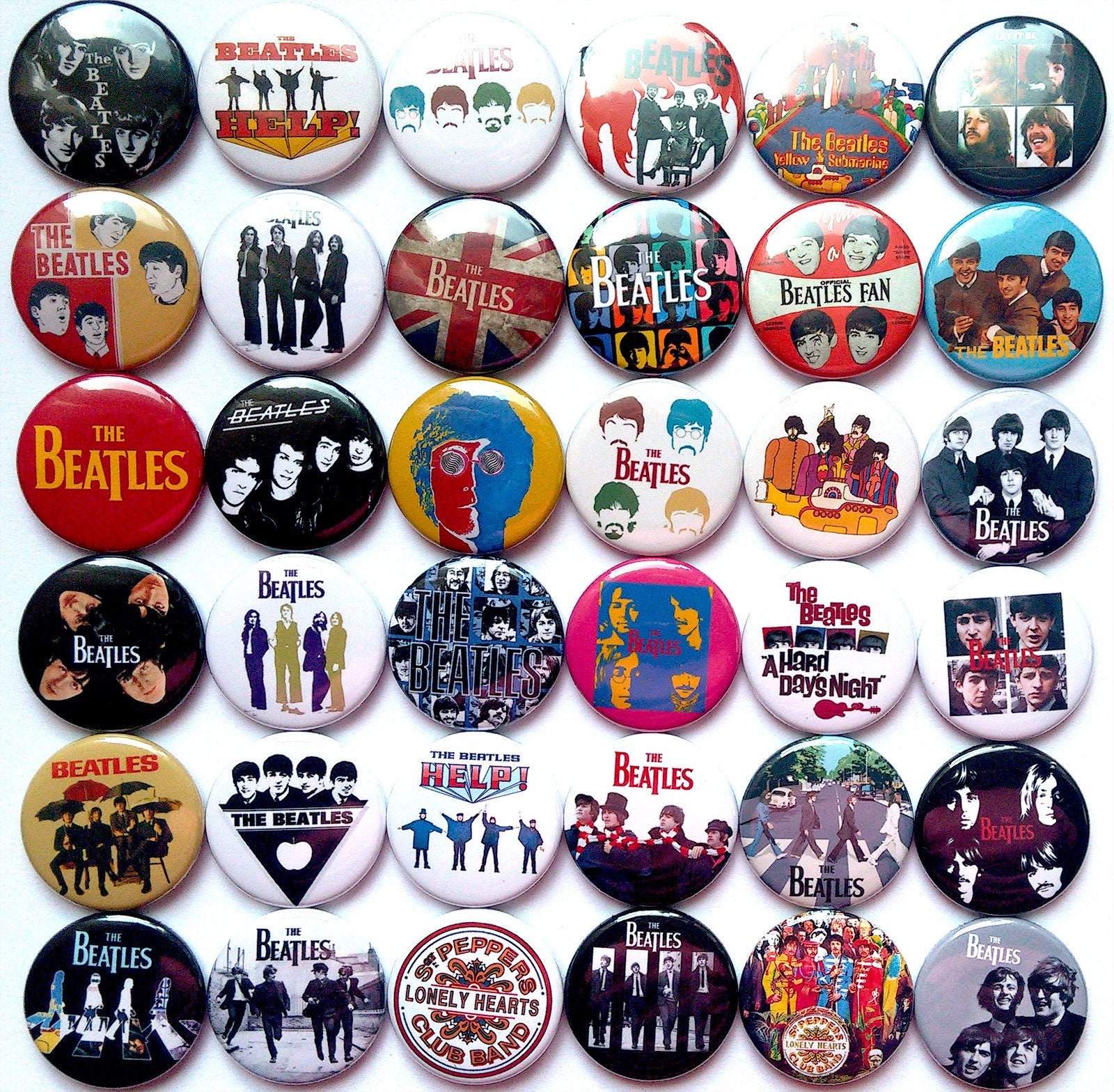 The Beatles Pin Button Badges Pinback Pins Set 1 John Lennon Etsy