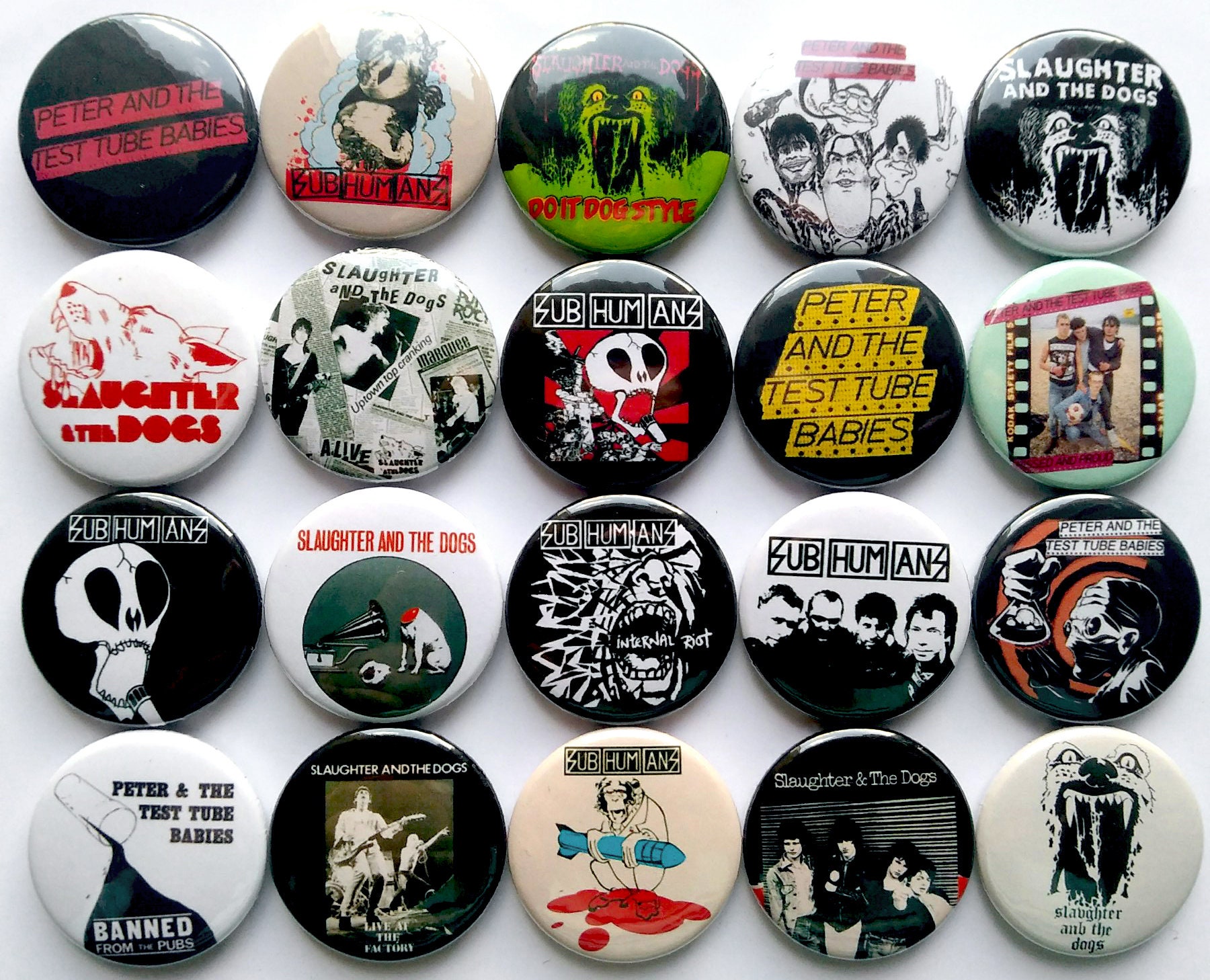 Punk Rock Button Pin Set Punk Music Set of 35 (LB2)