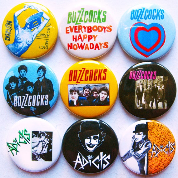 Punk button pin set of 20 1inch (25mm)