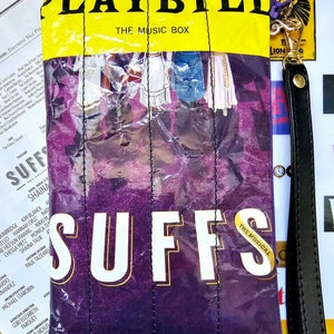 Suff The Broadway Musical Repurposed Playbill Wristlet/Play Holiday gifts, Birthday , Directors gift or Cast party favor and NYC Souvenir