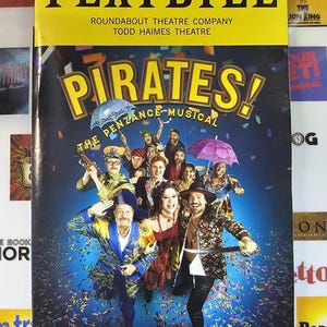 Pirates the Penzance the Musical on Broadway Playbill Re-purpose Pouch Wristlet/Play Holiday gifts, Birthday or Cast party favor.