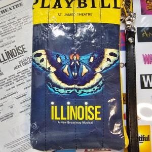Illinoise Broadway Musical Playbill Theatre Repurposed Wristlet & Pouch. Actors,cast,Directors gifts, Birthday, party favors. New York City.
