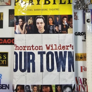 Thornton Wilder's OUR TOWN Play repurposed Broadway Playbill. Theatre Gifts, Broadway gifts for cast or actors party gift/favors.