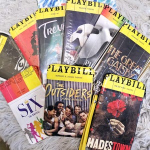 Broadway Musical Gifts Re-purposed Playbill Pouch Wristlet/Play best holiday gifts, Theatre Birthday or Actors, Directors, Cast party favor.
