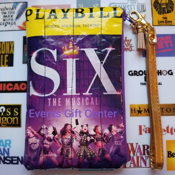 Six The Musical on Broadway Playbill  Re-purpose Pouch