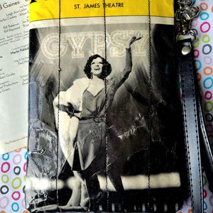 A Broadway Playbill Musical Theatre VINTAGE Repurposed Wristlet/ Holiday, Birthday party favors, cast or Directors gifts, Souvenir NYC