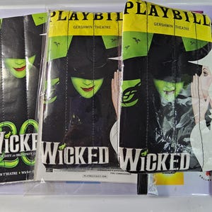 A Broadway Musical Wicked Re-purposed Playbill /Play  Wristlet. Best for holiday gifts, Birthday or Cast party favor, New York City souvenir