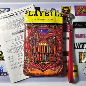 Moulin Rouge on Broadway Musical Playbill Repurposed Playbill Wristlet/Play Holiday gifts, Birthday or Cast party favor, New York City show