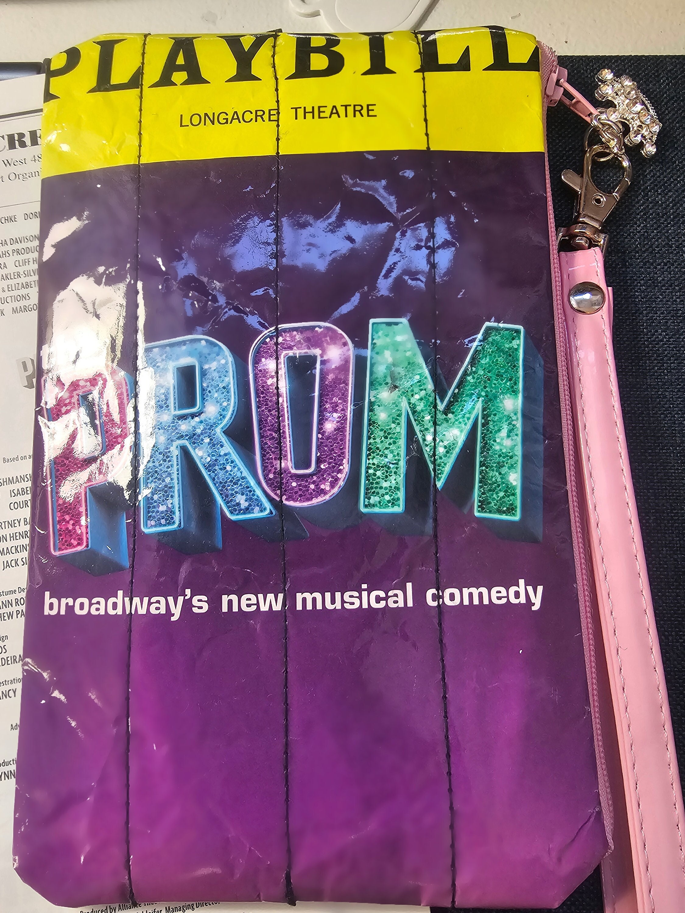 The Prom Broadway Playbill Wristlet, Repurposed Show Souvenir