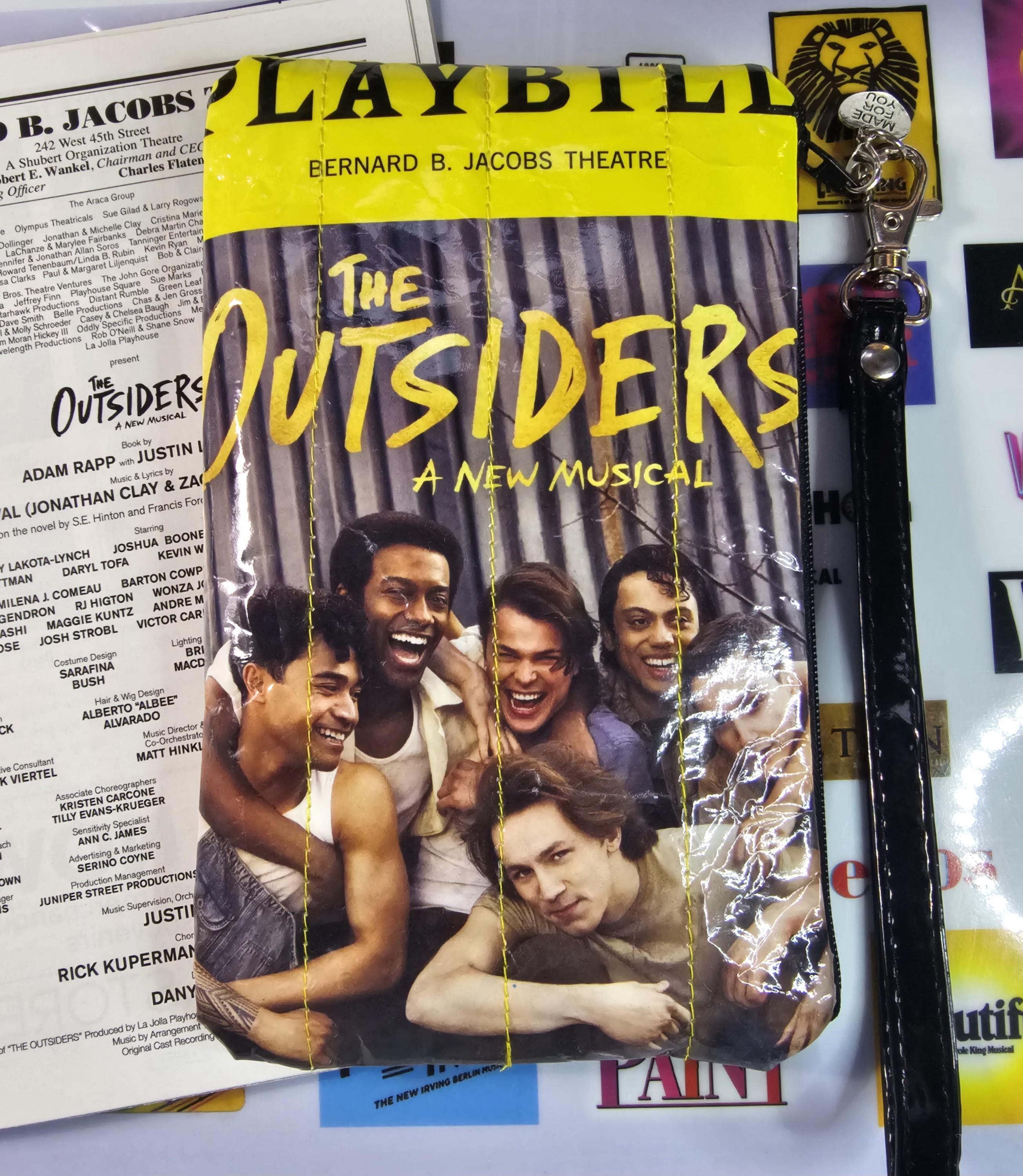 The Outsiders Broadway New Broadway Musical Repurposed Playbill Wristlet. Best holiday gifts, Birthday or Actors/Cast, Teacher party favor.