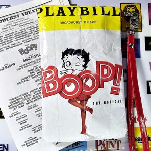 BOOP!  Broadway Musical Theatre Repurposed Playbill Wristlet. Cast Actors and Directors gifts, Birthday Party favors, New York City shows.