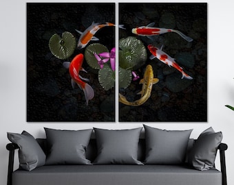 Koi japanese fish art , japanese wall art