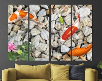 Amazing japanese fish art , Koi fish print ,  japanese wall art , koi free life