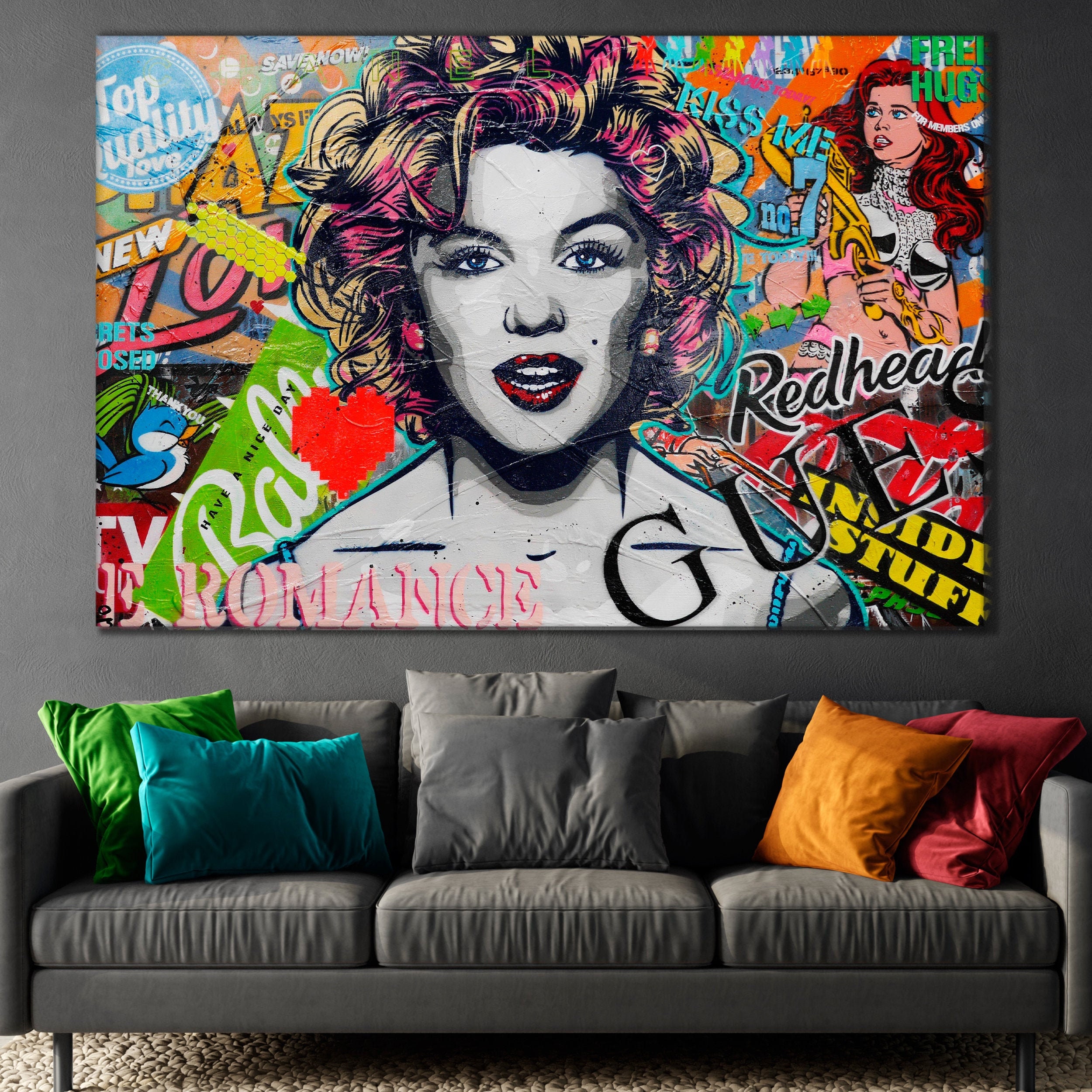 Collage pop art Collage wall art decor Pop art collage Modern Etsy