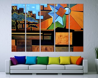 Geometric cityscape art Canvas Amazing abstract Geometric print Abstract City beautiful cityscape Abstract city canvas