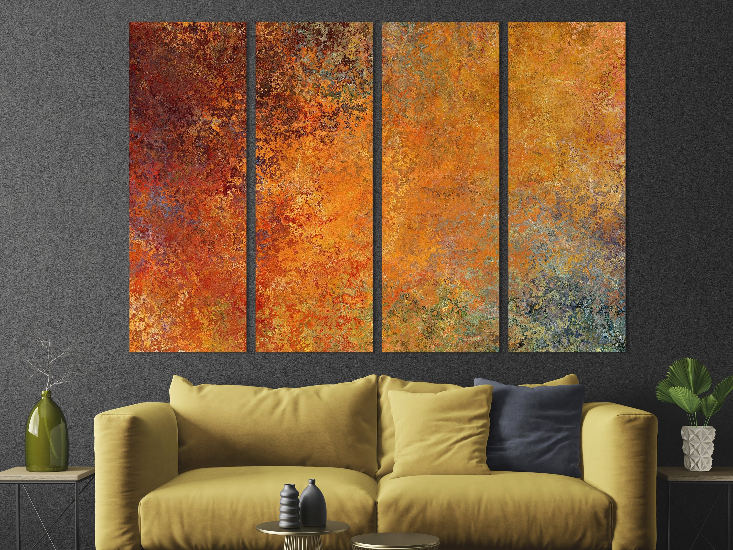 Canvas Print Large Copper Wall Art Rusty Texture Patten Copper Etsy