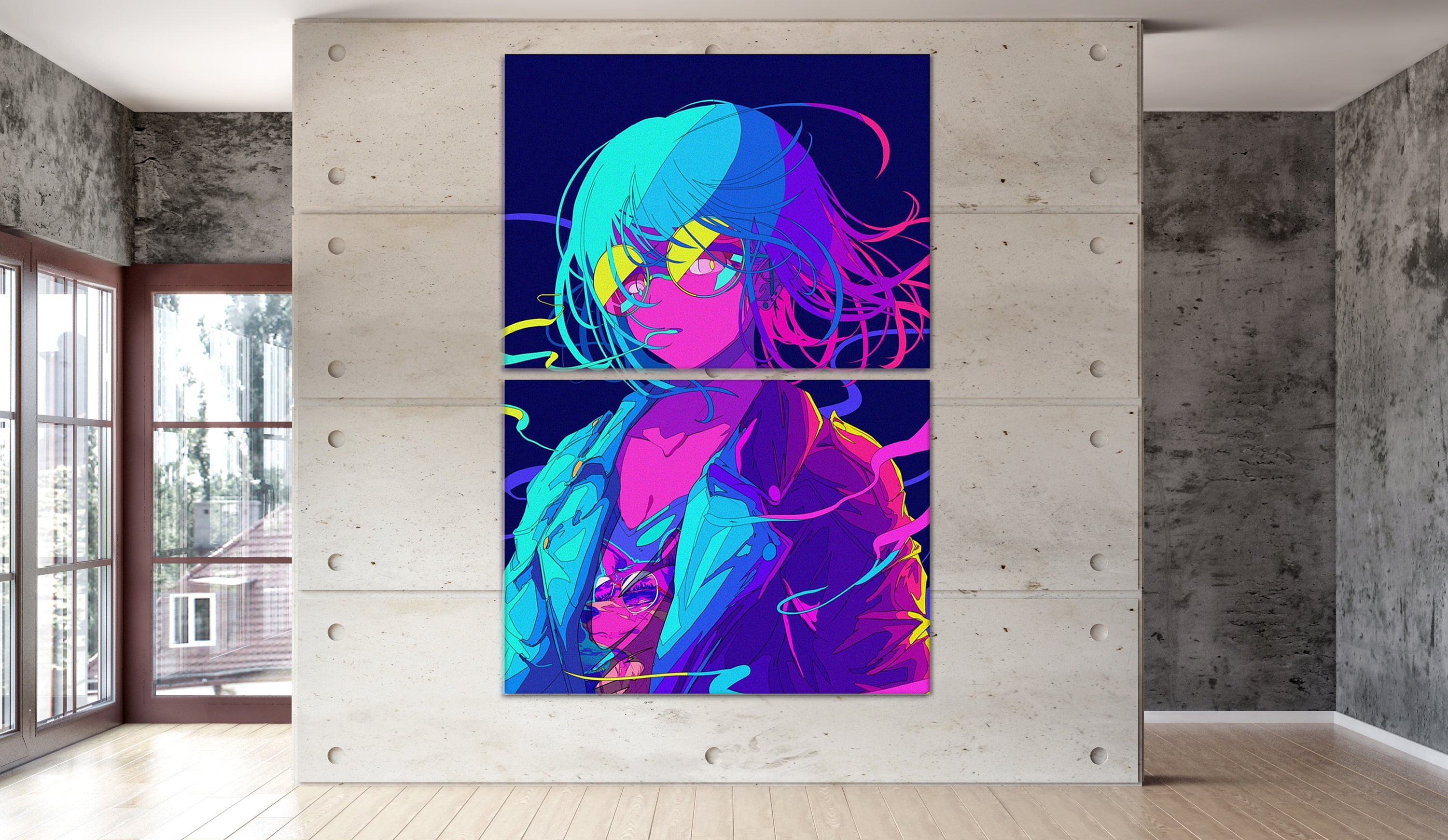 Anime Canvas Wall Art Anime Girl Poster Children Room Decor Etsy
