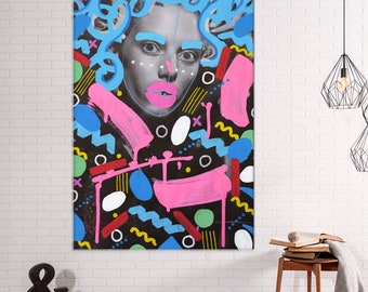 Abstract canvas art, Graffiti wall art, Street art Graffiti, Abstract wall decor