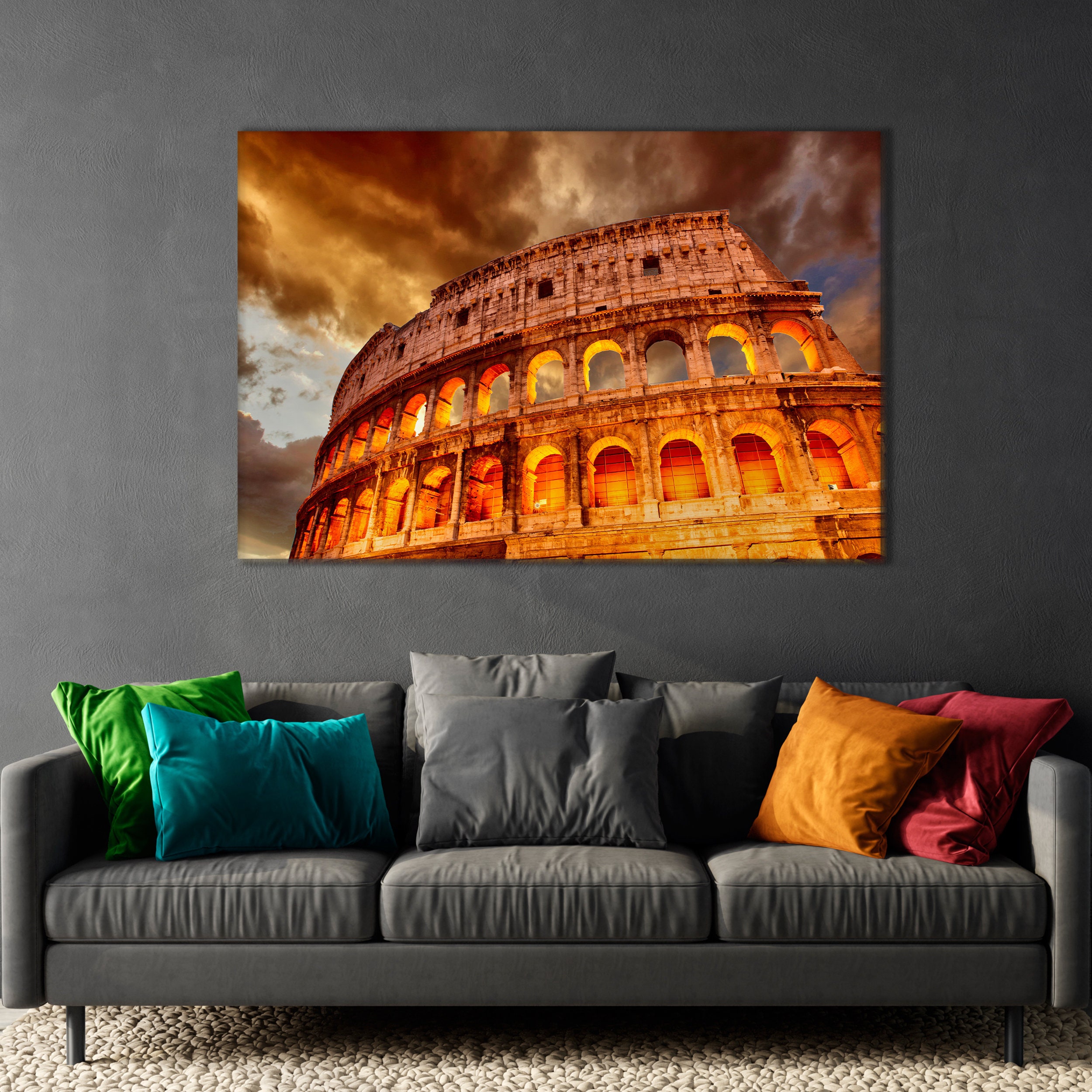 Rome Wall Art Colosseum Canvas Art Colosseum Print Colosseum Etsy
