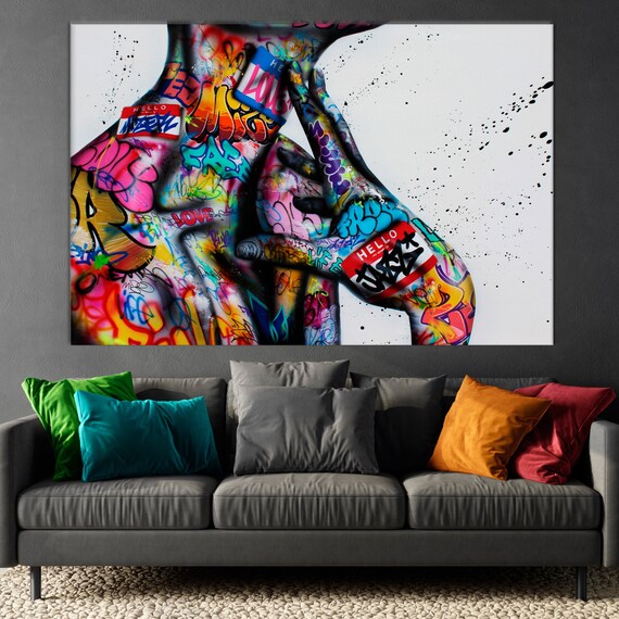 King of Street Wall Art , Canvas Wall Art , Graffiti Wall Art