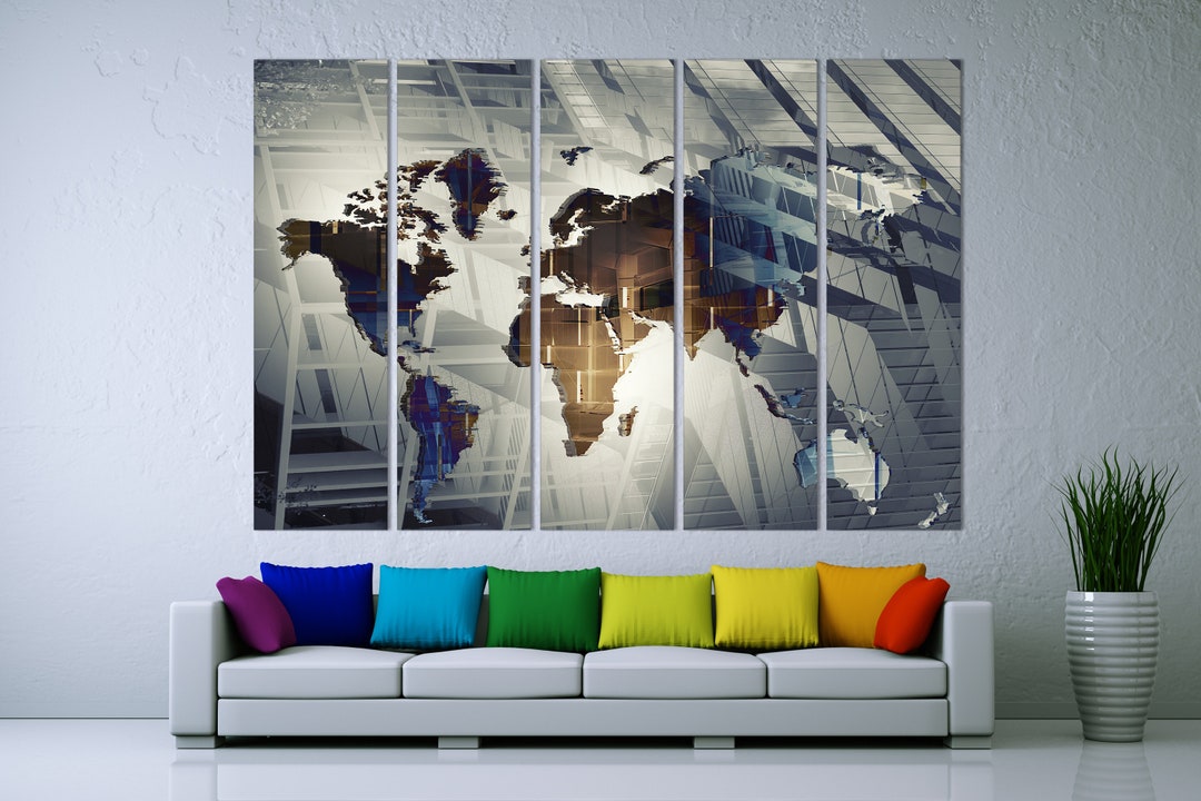 World Map Canvas , Push Pin Canvas Print | World Map Wall Art | World ...