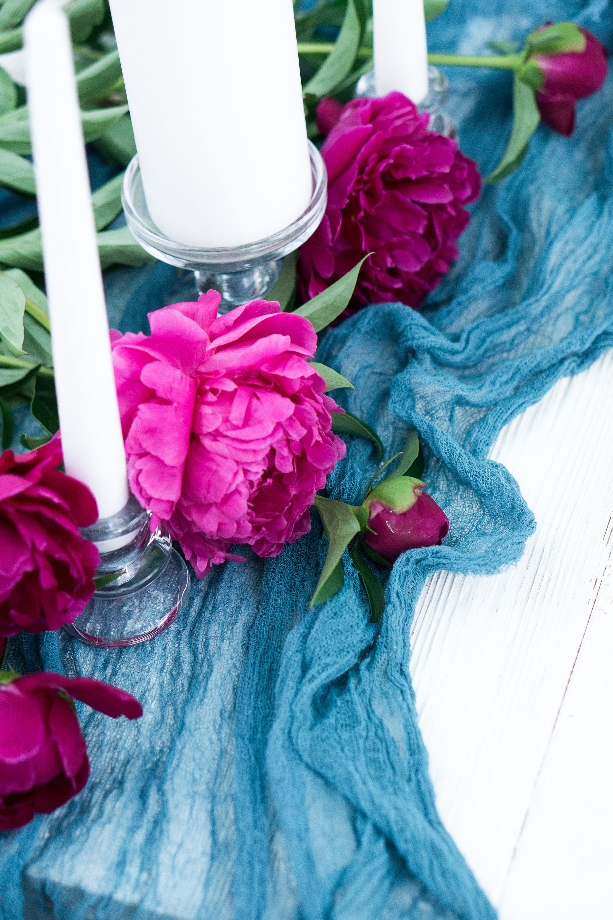 Teal Wedding Gauze Table Runner for Boho Wedding Decor Width Etsy