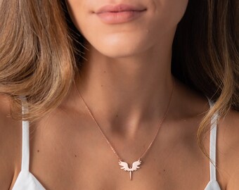 STERLING SILVER PHOENIX VALLEY OF THE SUN CHARM WITH THIN SINGAPORE NECKLACE STERLING SILVER PHOENIX VALLEY OF THE SUN CHARM WITH THIN SINGAPORE NECKLACE