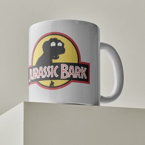 Jurassic Park Inspired Futurama &#39;Jurassic Bark&#39; Mug - Sip and Roar with Nostalgia!