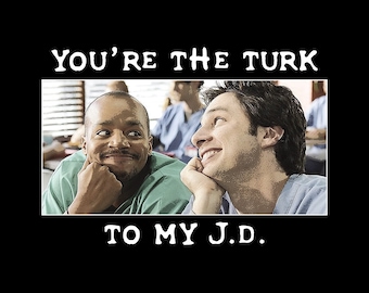 Scrubs TV Show Turk & JD Friendship Graphic Tee - Celebrate the Legendary Bromance!