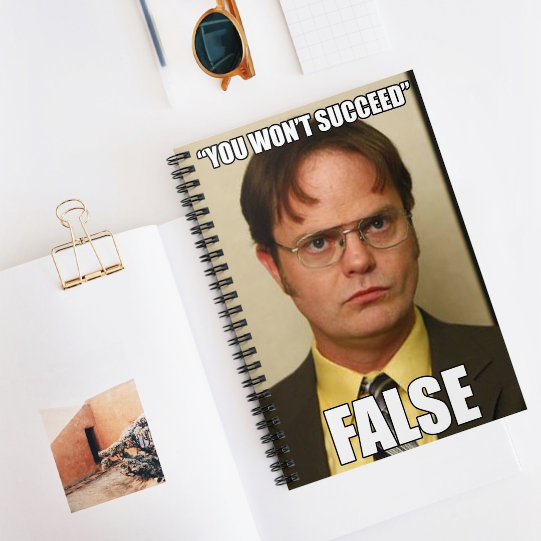 The Office Dwight "false" Inspirational Notebook - Quirky Office ...