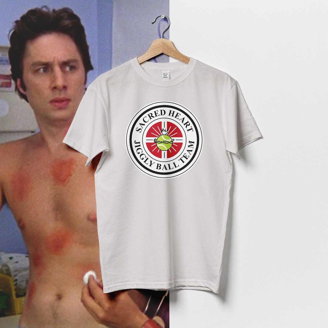 Scrubs Inspired sacred Heart Jiggly Ball Team Graphic Tee Relive the