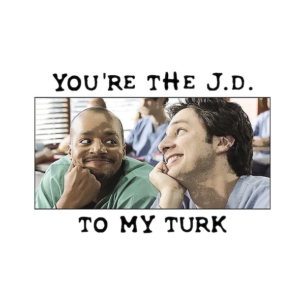 Scrubs TV Show JD & Turk Friendship Graphic Tee - Celebrate the Legendary Bromance!
