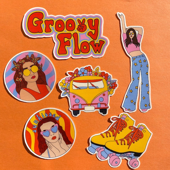 Groovy Flow Sticker Pack of 6 individual stickers Matte Etsy