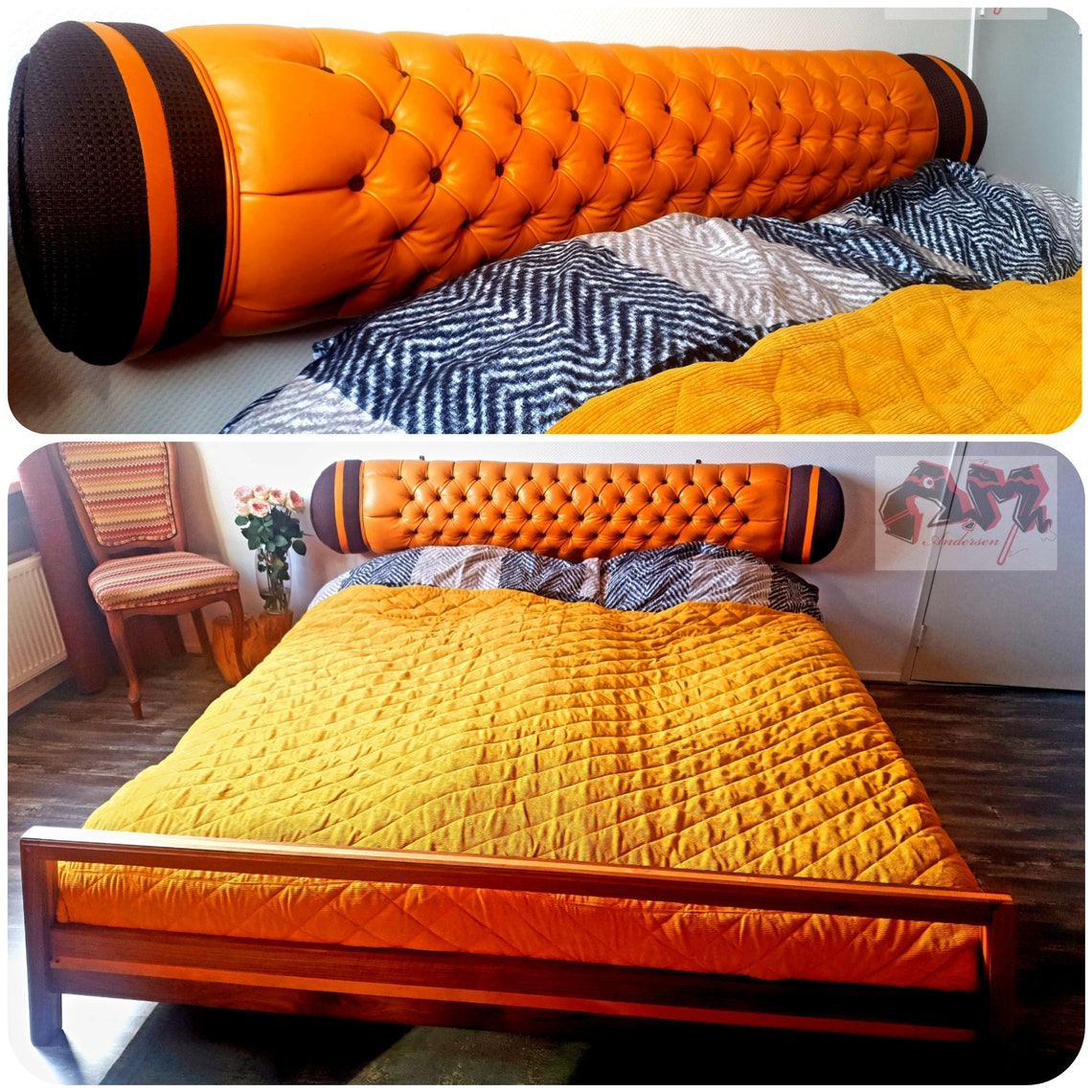 Modern Wooden Bed, Handmade Bed, Design Bed, Walnut Bed, Sustainable