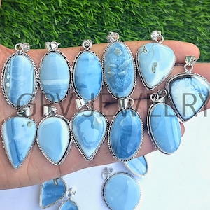 天然ブルーオワイヒーオパール宝石ペンダント / 卸売ペンダント / バルクペンダント / 卸売ジュエリー / 925スターリングシルバーメッキジュエリー