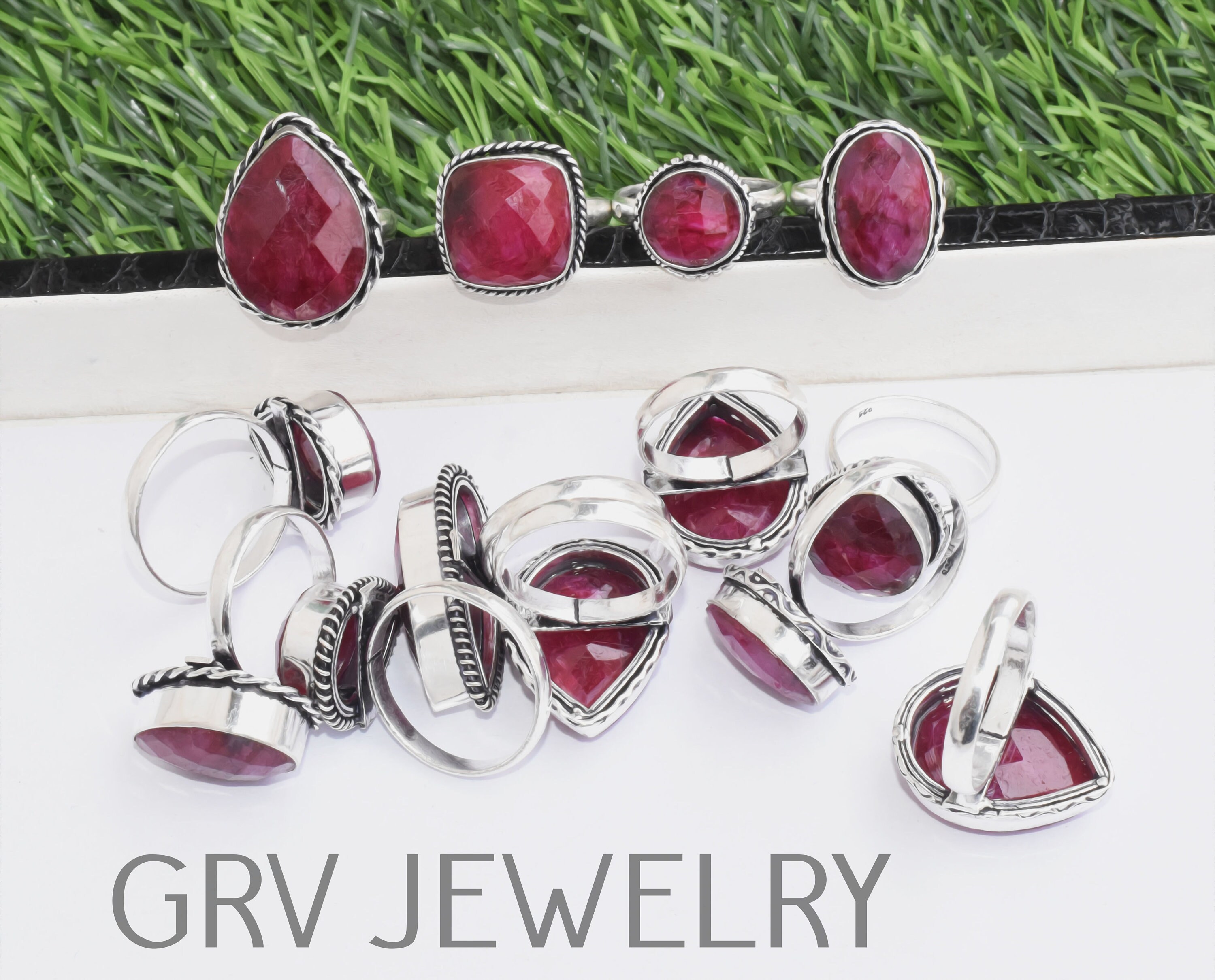 Ruby Bulku Simulated Ruby Gemstone Rings / Wholesale Rings / Bulk Rings ...
