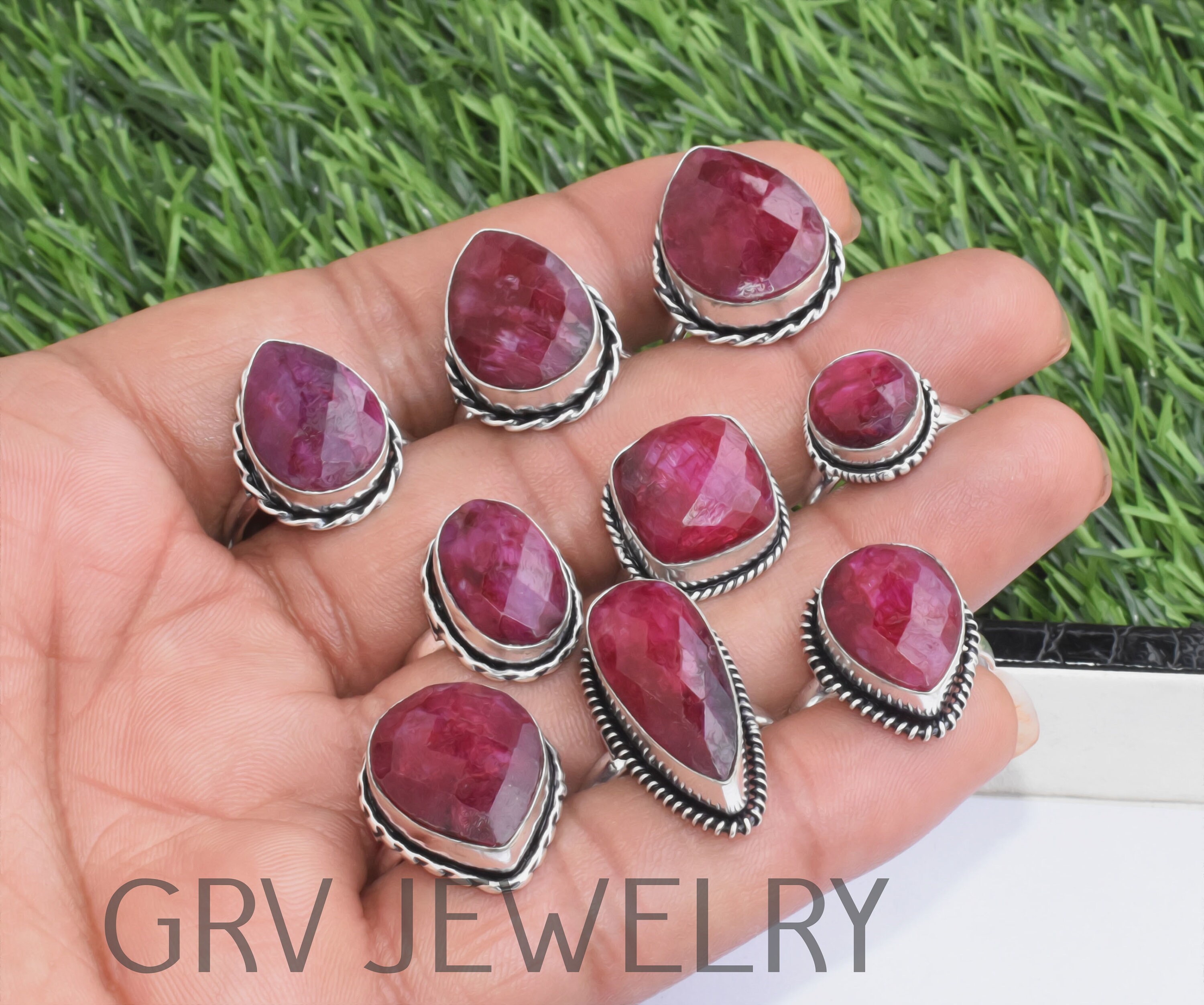 Ruby Bulku Simulated Ruby Gemstone Rings / Wholesale Rings / Bulk Rings ...
