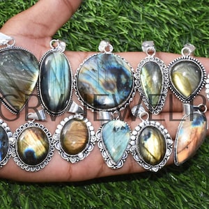 Natural Labradorite Pendant Necklace, 925 Sterling Silver Plated, labradorite Pend antique, labradorite Pendant women & men, mother day gift