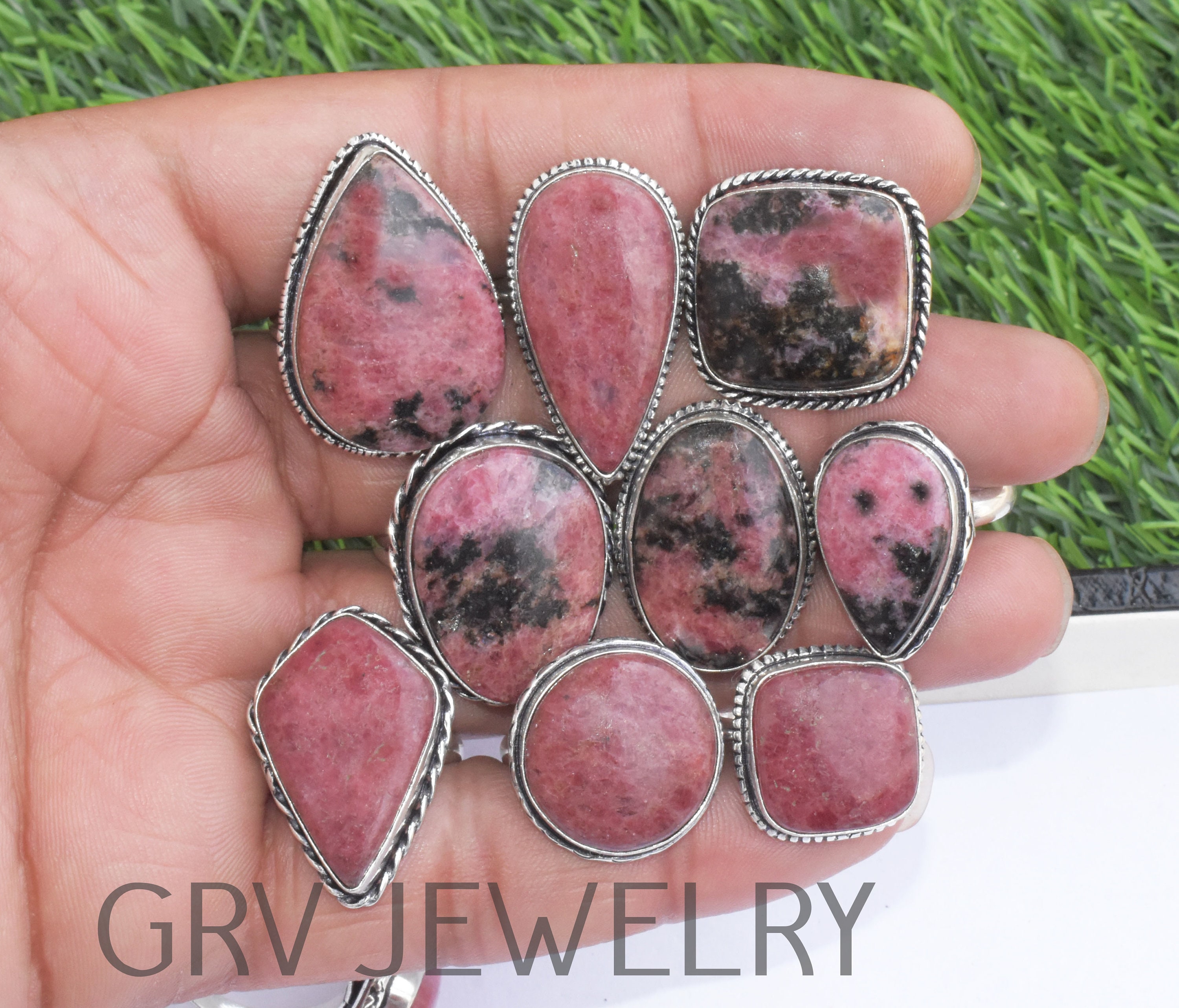 Pink Rhodonite Ring - Etsy