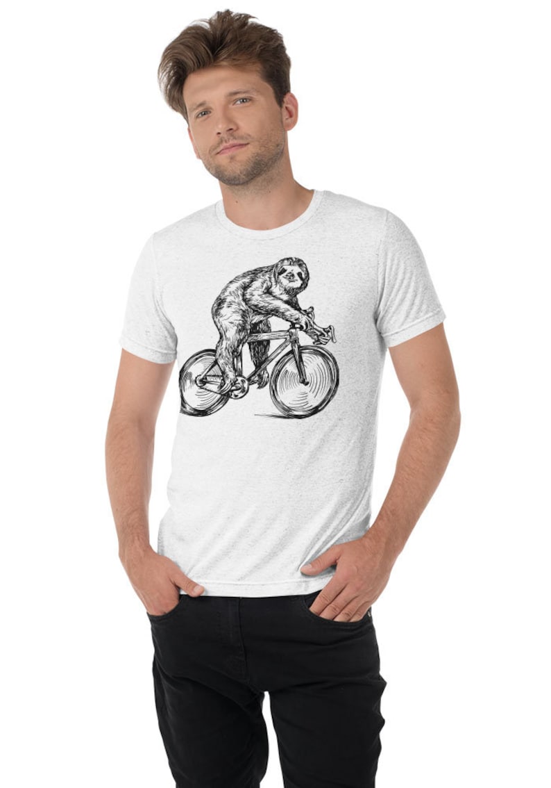 100% sloth on a bike author's drawing on a transparent background vector eps printable, funny print, funny t-shirt, funny animals, EPS 10 image 2