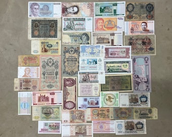 Lot of worlds banknotes 40 pcs/Mix banknotes 1900 to our time/Old banknotes 40 pcs