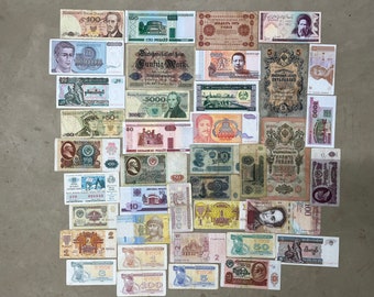 Lot of worlds banknotes 39 pcs/Mix banknotes 1900 to our time/Old banknotes 39 pcs