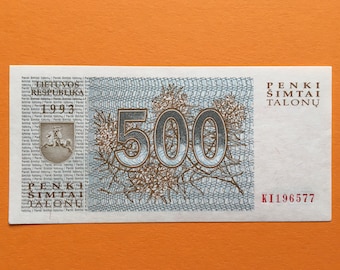 Money amulet 500 Talons 1993 Bank of Lithuania/Lucky number banknote/lucky bill